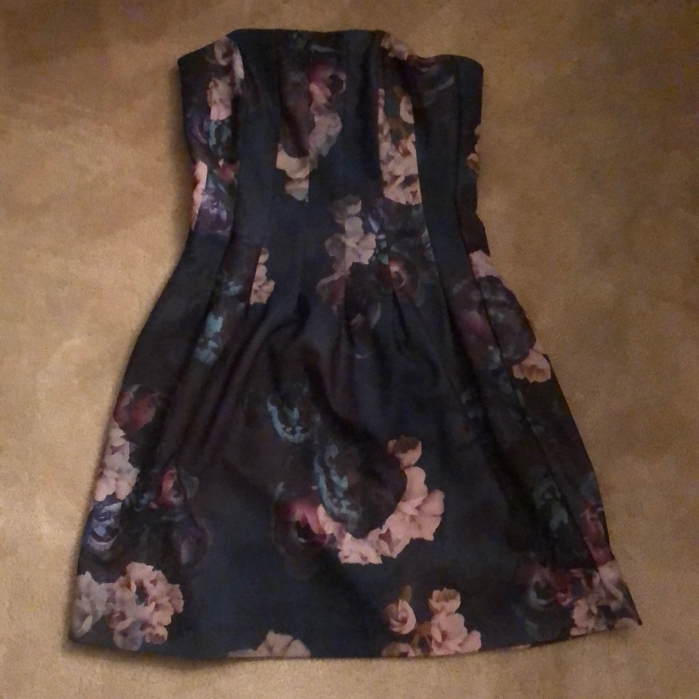 Strapless floral dress (w optional straps)